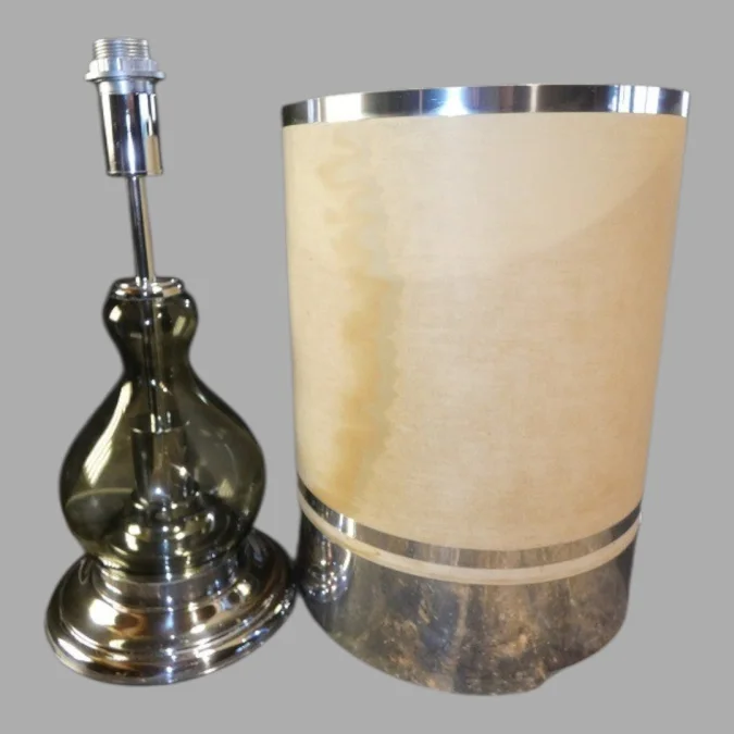 Richard Essig , Lampe De Salon , Métal Chromé Et Verre fumé , 1970.