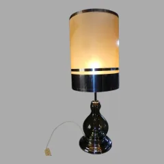 Richard Essig , Lampe De Salon , Métal Chromé Et Verre fumé , 1970.