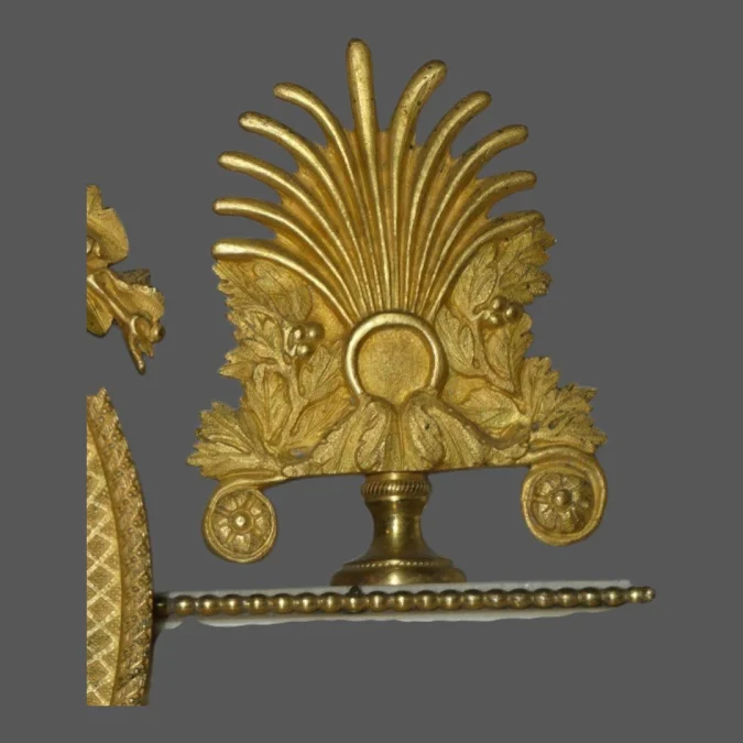 Pendule portique 1er EMPIRE - "LOPIN palais Royal n° 143" Carrare & bronze doré