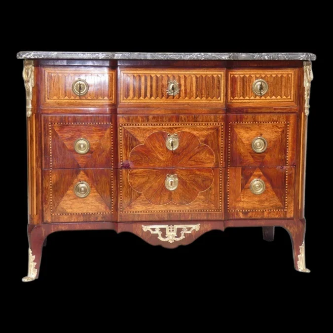 Partager Commode Transition Louis XV / XVI 18ème estampillée G.PRZIREMBEL