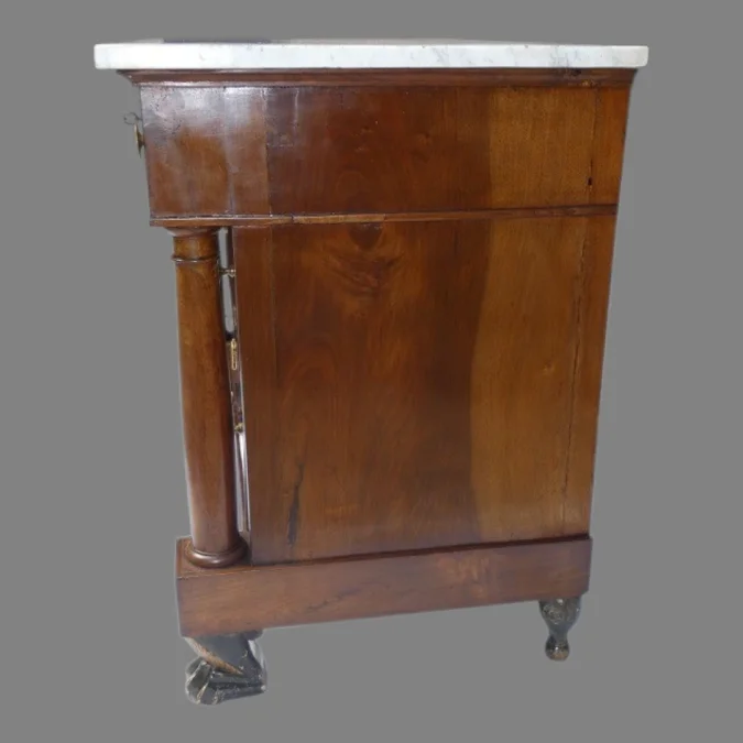 Commode Retour d'Egypte , 1er Empire en noyer dessus marbre- vers 1798- France