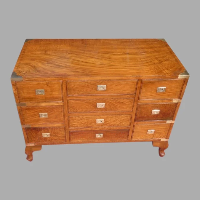 Commode de bateau anglo-indienne en bois de rose 19ème