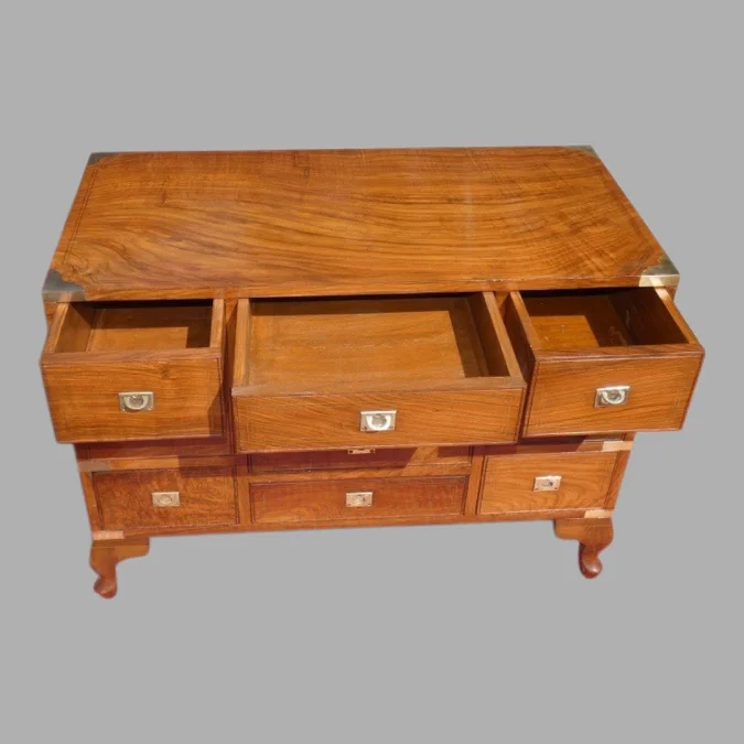 Commode de bateau anglo-indienne en bois de rose 19ème