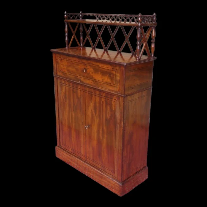 Meuble d'appui bonheur du jour , acajou ébène et citronnier Charles X vers 1820