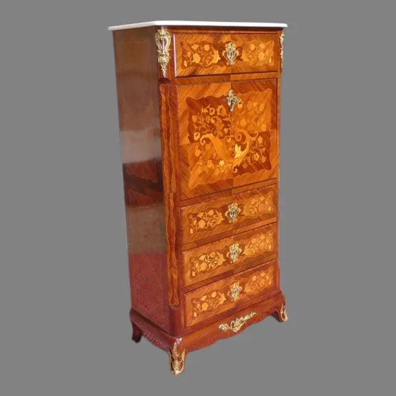 Secrétaire de dame de style Louis XV Napoléon III estampillé A.BASTET à LYON
