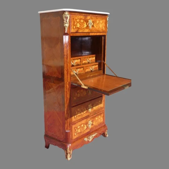 Secrétaire de dame de style Louis XV Napoléon III estampillé A.BASTET à LYON