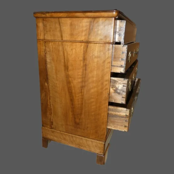 Commode d'époque Restauration vers 1830 en noyer blond- France — Très bon état