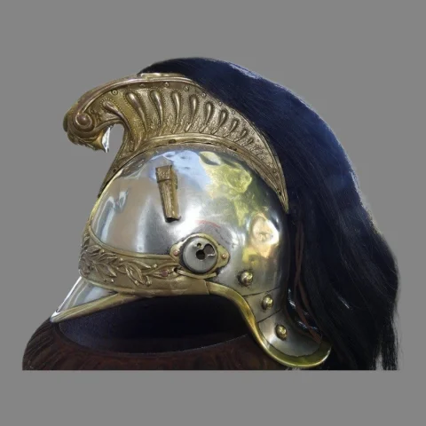 Casque français d'officier de cuirassier ou de dragon modèle 1872-74 — État correct