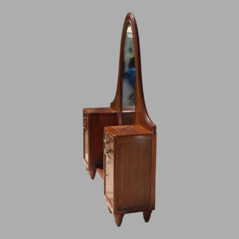 Frisiertisch mit Psyché-Spiegel von Louis Majorelle (1859–1926), circa 1919, Modell „Ginette" — Ausgezeichneter Zustand
