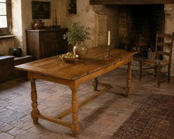 Louis XIII 17th-century solid cherry community table — Very good condition