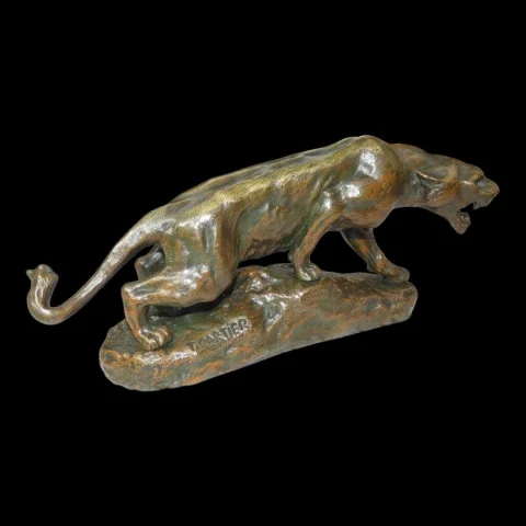 Bronze "Brüllende Löwin" — Thomas François Cartier (1879–1943), Frankreich — Ausgezeichneter Zustand