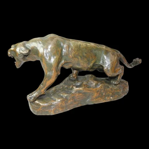 Bronze "Brüllende Löwin" — Thomas François Cartier (1879–1943), Frankreich — Ausgezeichneter Zustand