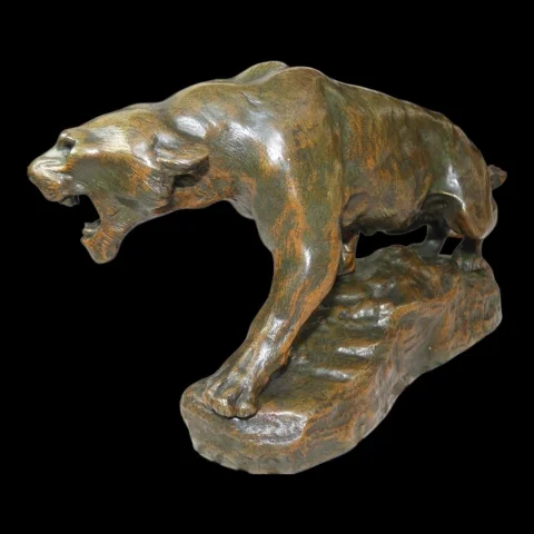 Bronze "Brüllende Löwin" — Thomas François Cartier (1879–1943), Frankreich — Ausgezeichneter Zustand