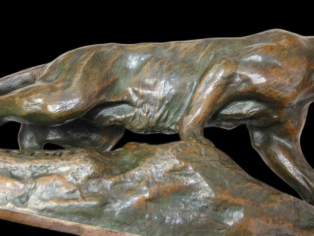 Bronze "Brüllende Löwin" — Thomas François Cartier (1879–1943), Frankreich — Ausgezeichneter Zustand