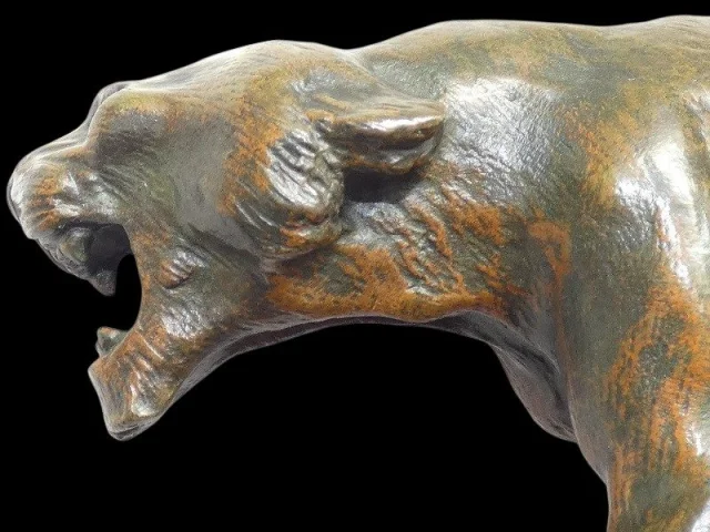 Bronze "Brüllende Löwin" — Thomas François Cartier (1879–1943), Frankreich — Ausgezeichneter Zustand