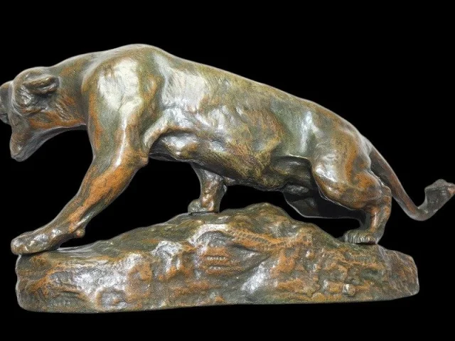 Bronze "Brüllende Löwin" — Thomas François Cartier (1879–1943), Frankreich — Ausgezeichneter Zustand