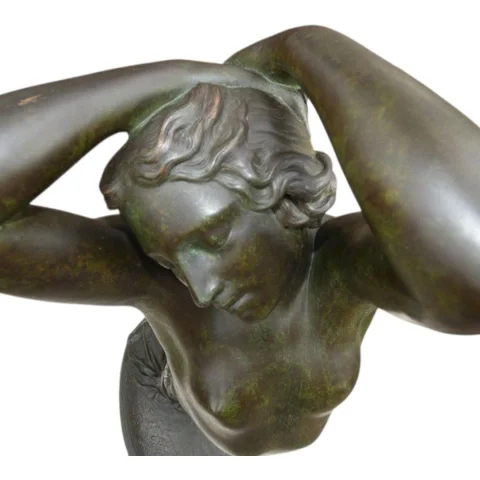 Großer Bronze "L'Abandon" von Edouard-Louis COLLET (1876–1961) SCHWEIZ — Sehr guter Zustand