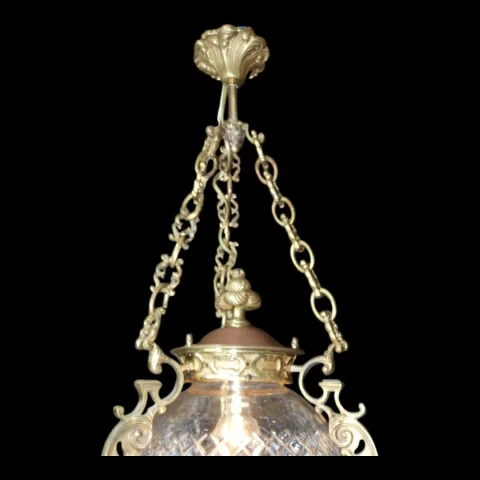 Laterne aus Bronze und Baccarat-Kristall, circa 1900, Louis-XVI-Stil — Sehr guter Zustand