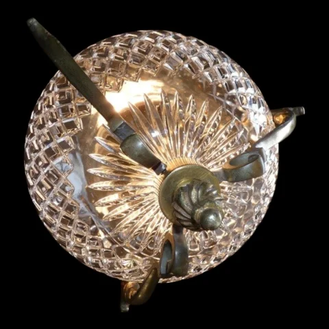 Laterne aus Bronze und Baccarat-Kristall, circa 1900, Louis-XVI-Stil — Sehr guter Zustand