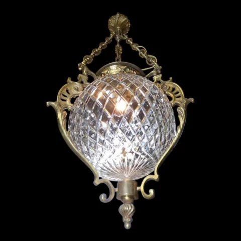 Laterne aus Bronze und Baccarat-Kristall, circa 1900, Louis-XVI-Stil — Sehr guter Zustand