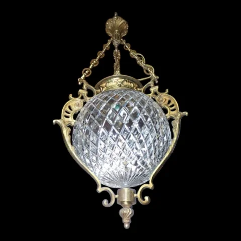 Laterne aus Bronze und Baccarat-Kristall, circa 1900, Louis-XVI-Stil — Sehr guter Zustand
