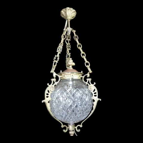 Laterne aus Bronze und Baccarat-Kristall, circa 1900, Louis-XVI-Stil — Sehr guter Zustand