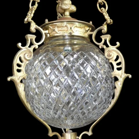 Laterne aus Bronze und Baccarat-Kristall, circa 1900, Louis-XVI-Stil — Sehr guter Zustand