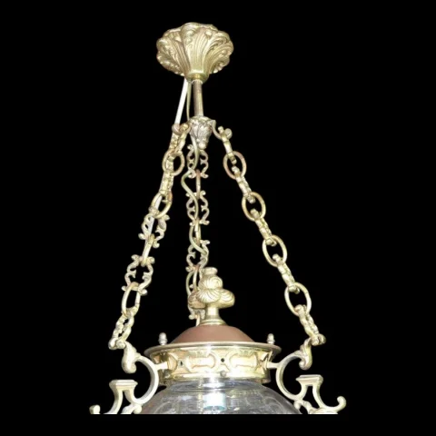 Laterne aus Bronze und Baccarat-Kristall, circa 1900, Louis-XVI-Stil — Sehr guter Zustand