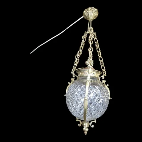 Laterne aus Bronze und Baccarat-Kristall, circa 1900, Louis-XVI-Stil — Sehr guter Zustand