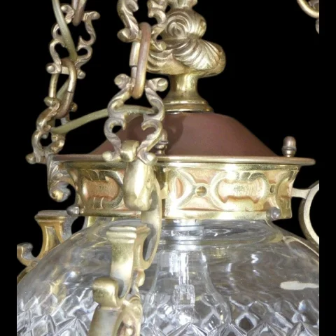 Laterne aus Bronze und Baccarat-Kristall, circa 1900, Louis-XVI-Stil — Sehr guter Zustand