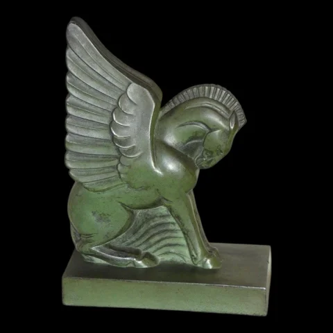 Paar Art-déco-Buchstützen „Pégase" von G.H. Laurent (1880–1940), circa 1930 — Ausgezeichneter Zustand
