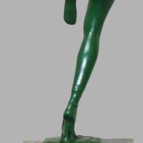 „Danseuse au tambourin" von FAYRAL (1892–1962) Art-déco-Kunstmetall — Ausgezeichneter Zustand