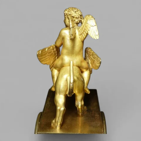 Pendule borne « L'Amour au Lion Ailé » – 1er Empire (c. 1805-1810) - J. CONTOUR — Goede staat