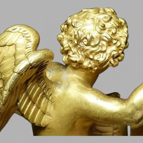 Pendule borne « L'Amour au Lion Ailé » – 1er Empire (c. 1805-1810) - J. CONTOUR — Goede staat