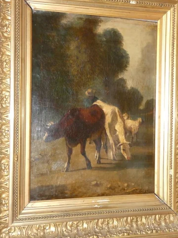 Öl auf Leinwand „Le petit troupeau"
Constant TROYON 1810–1865, Sèvres, Frankreich — Sehr guter Zustand