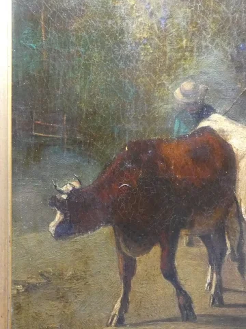 Öl auf Leinwand „Le petit troupeau"
Constant TROYON 1810–1865, Sèvres, Frankreich — Sehr guter Zustand