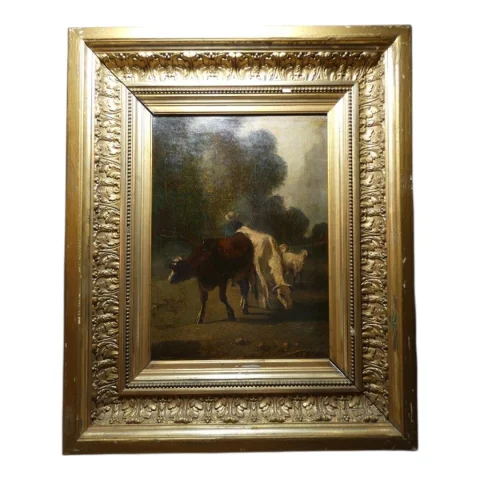 Öl auf Leinwand „Le petit troupeau"
Constant TROYON 1810–1865, Sèvres, Frankreich — Sehr guter Zustand