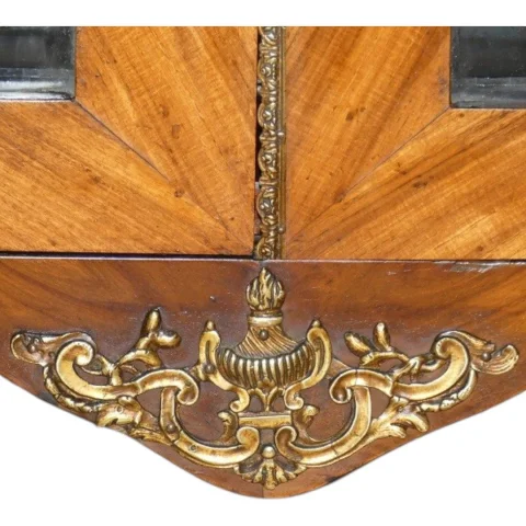 Verglaste Bibliothek aus Veilchenholz und Sarrancolin-Marmor, Transition Louis XV/XVI, 18. Jahrhundert — Guter Zustand