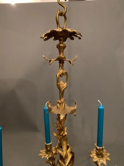 Lustre Bronze louis XV rocaille