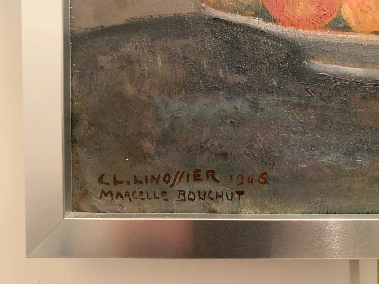 ÖL AUF HOLZ signiert CL. LINOSSIER 1946 MARCELLE BOUCHUT