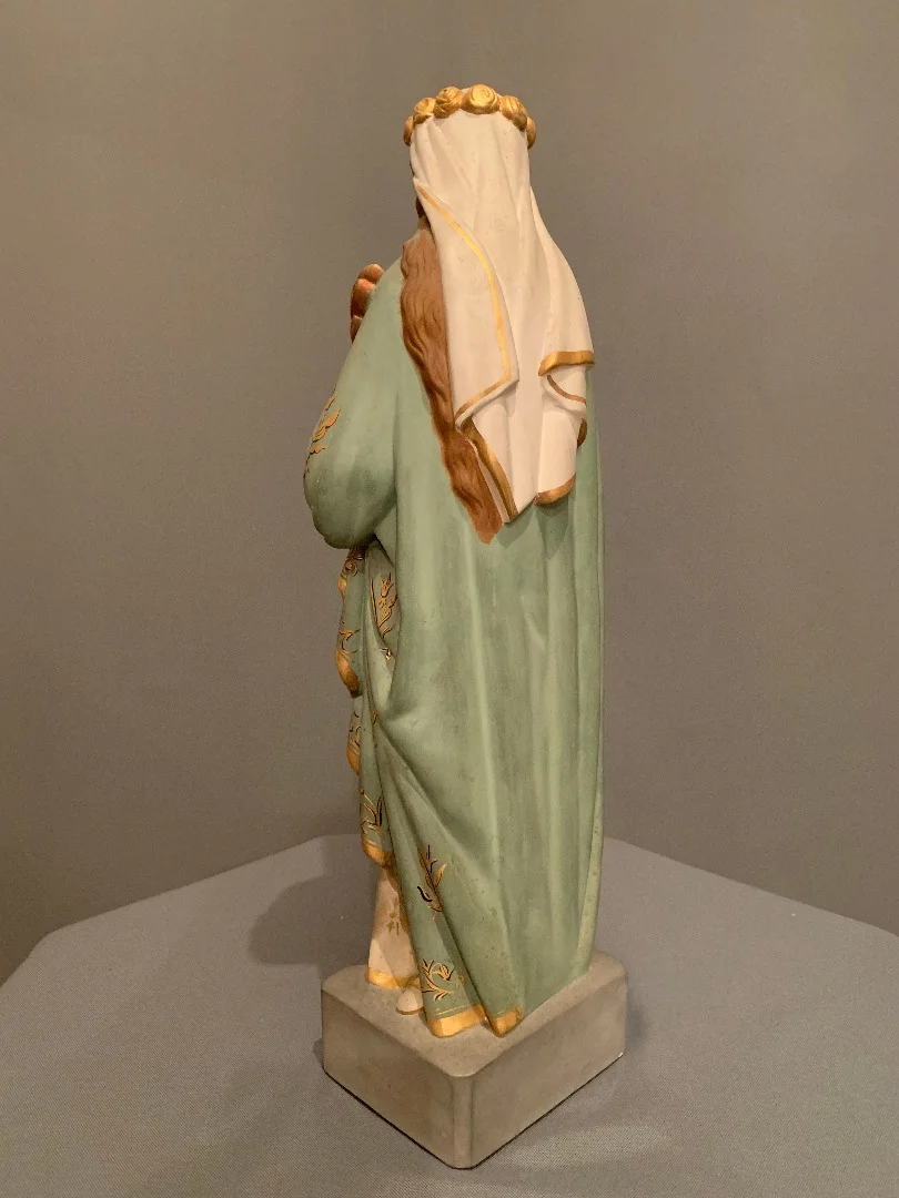 Sainte-Philomène en Plâtre XIX éme et sa Console