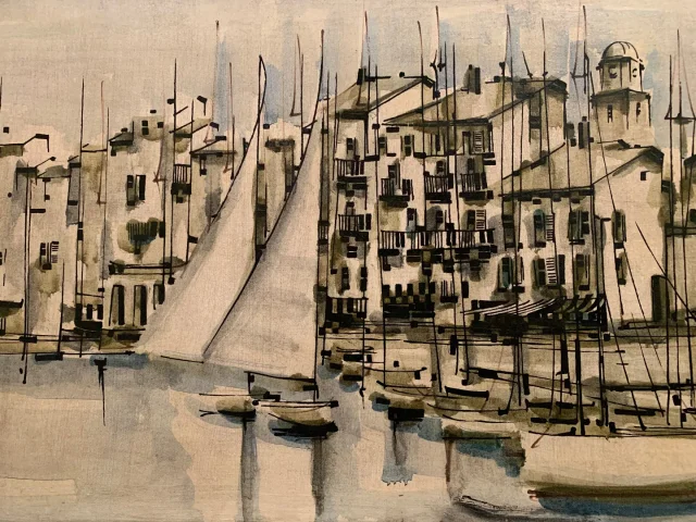 PAINTING OF SAINT TROPEZ by Georges DAMIN