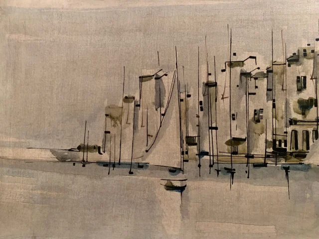 PAINTING OF SAINT TROPEZ by Georges DAMIN