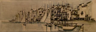 PAINTING OF SAINT TROPEZ by Georges DAMIN