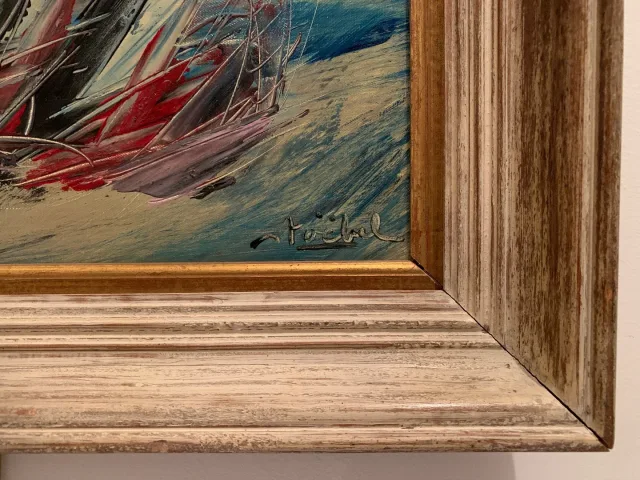 OLIE OP CANVAS gesigneerd door EDGAR STOEBEL