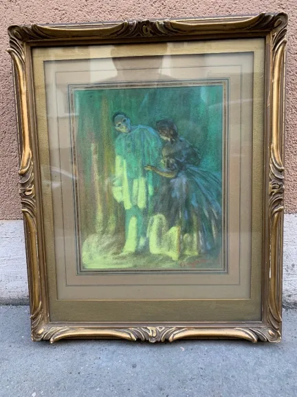 Pierrot und Colombine-Ferdinand FARGEOT 1880-1957