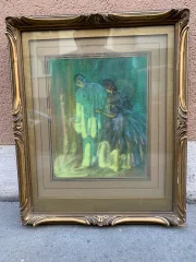 Pierrot und Colombine-Ferdinand FARGEOT 1880-1957