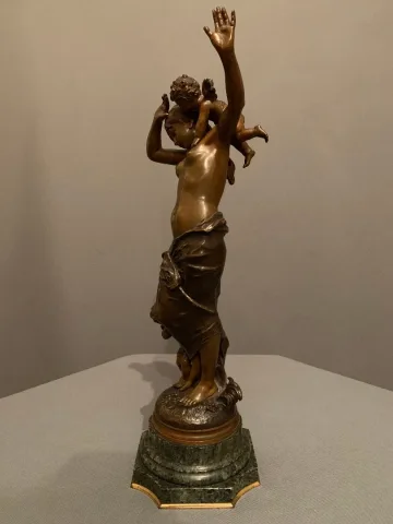 Bronze  "La Jeune-fille aux deux Amours"- 'Auguste MOREAU 1834-1917