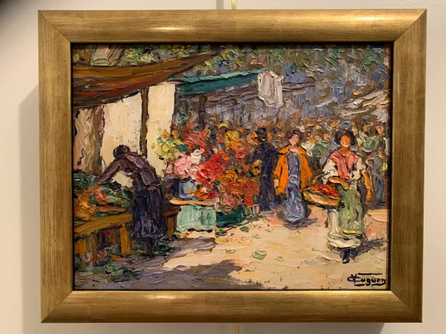 Victor Louis CUGUEN (1882-1969) - Le Marché aux Fleurs de Toulon–