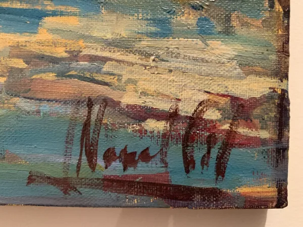 OIL ON CANVAS OF A CAFE